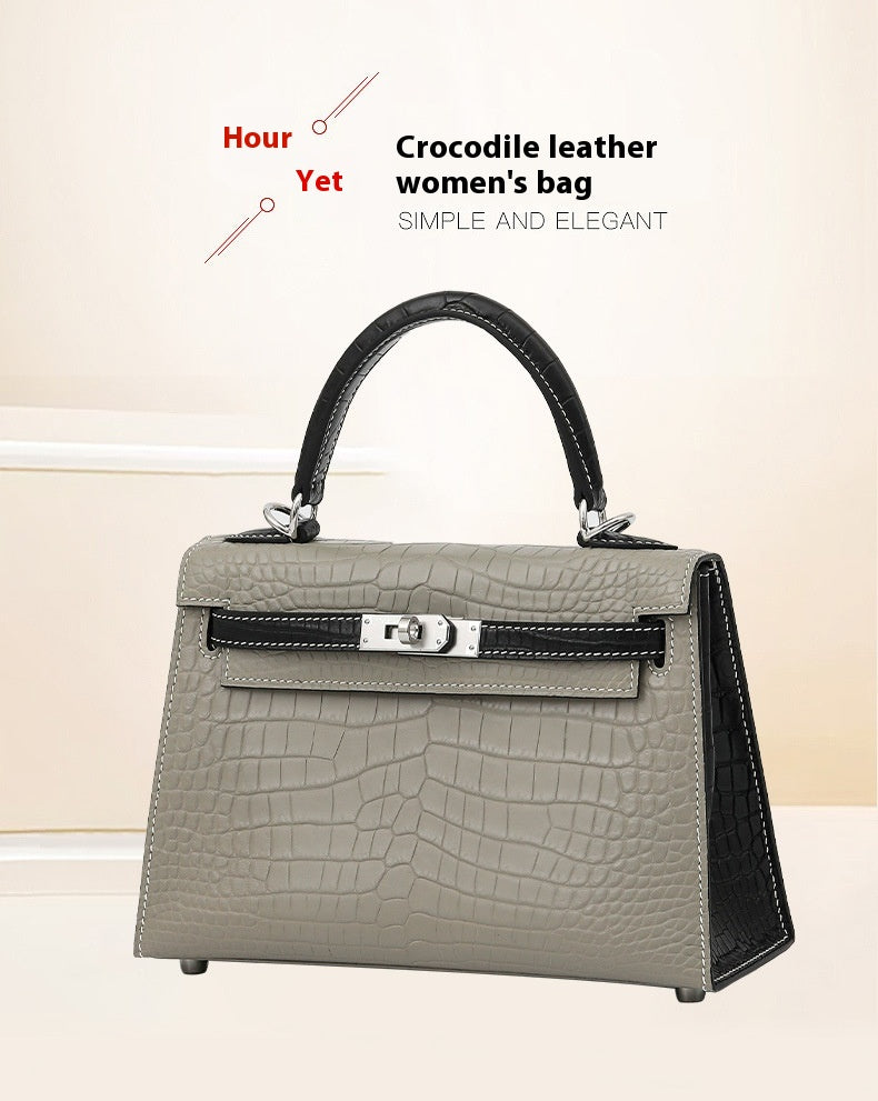 Elegant 2025 Siamese Crocodile Leather Kelly II Handbag for Women