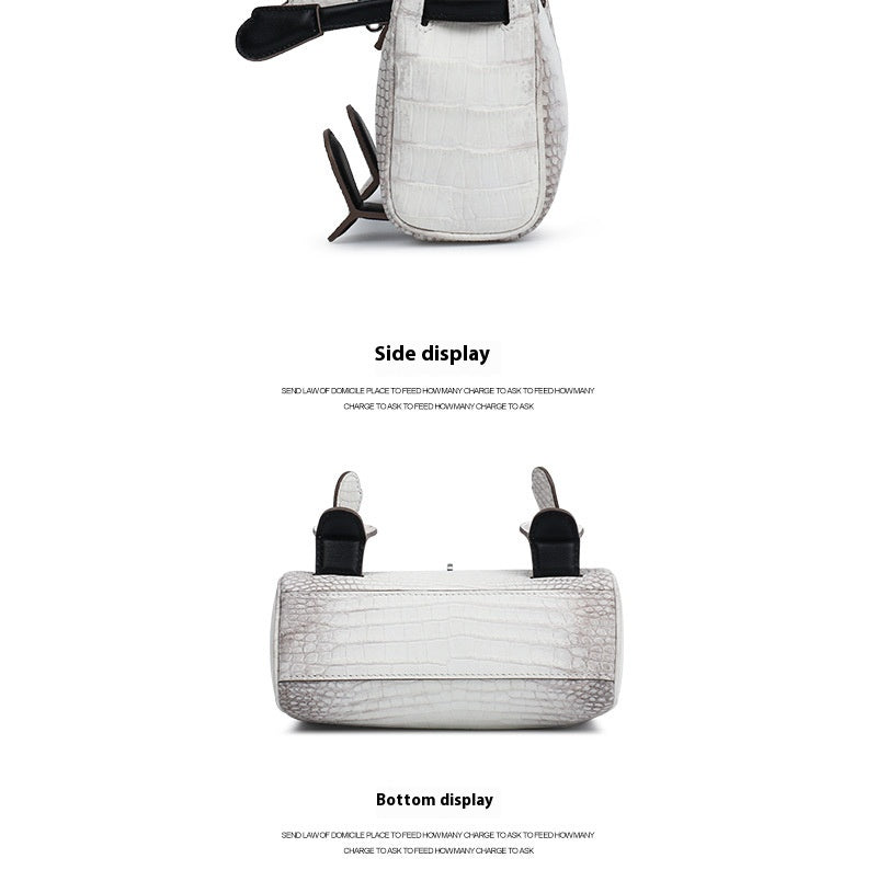 2025 New Smile Millennium Kelly Crocodile Himalayan White Handcrafted Crossbody Bag