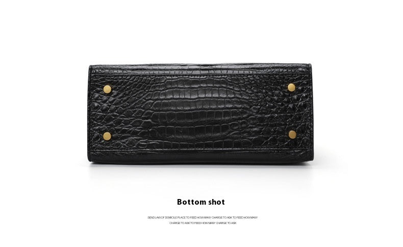 2025 New Thai Siamese Crocodile Skin Handbag Chic Womens Kelly Bag