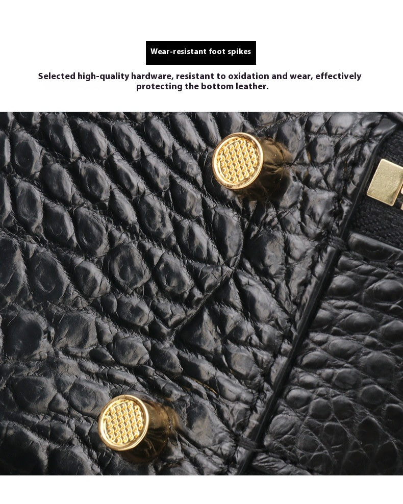 2025 Trendy High End Siamese Crocodile Leather Small Circle Bag