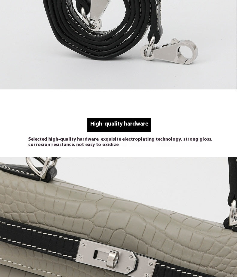 Elegant 2025 Siamese Crocodile Leather Kelly II Handbag for Women