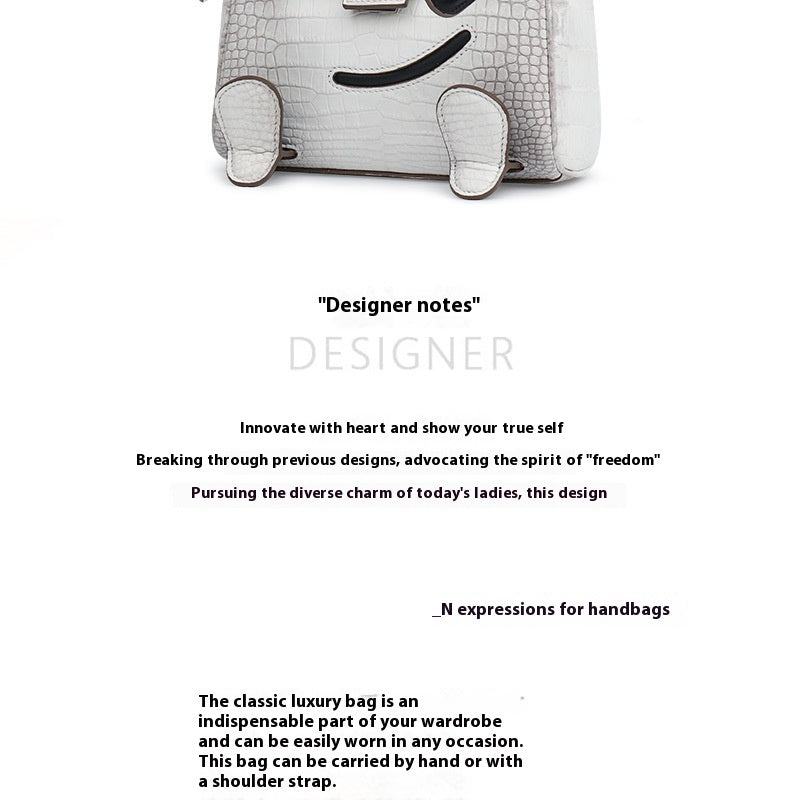 2025 New Smile Millennium Kelly Crocodile Himalayan White Handcrafted Crossbody Bag
