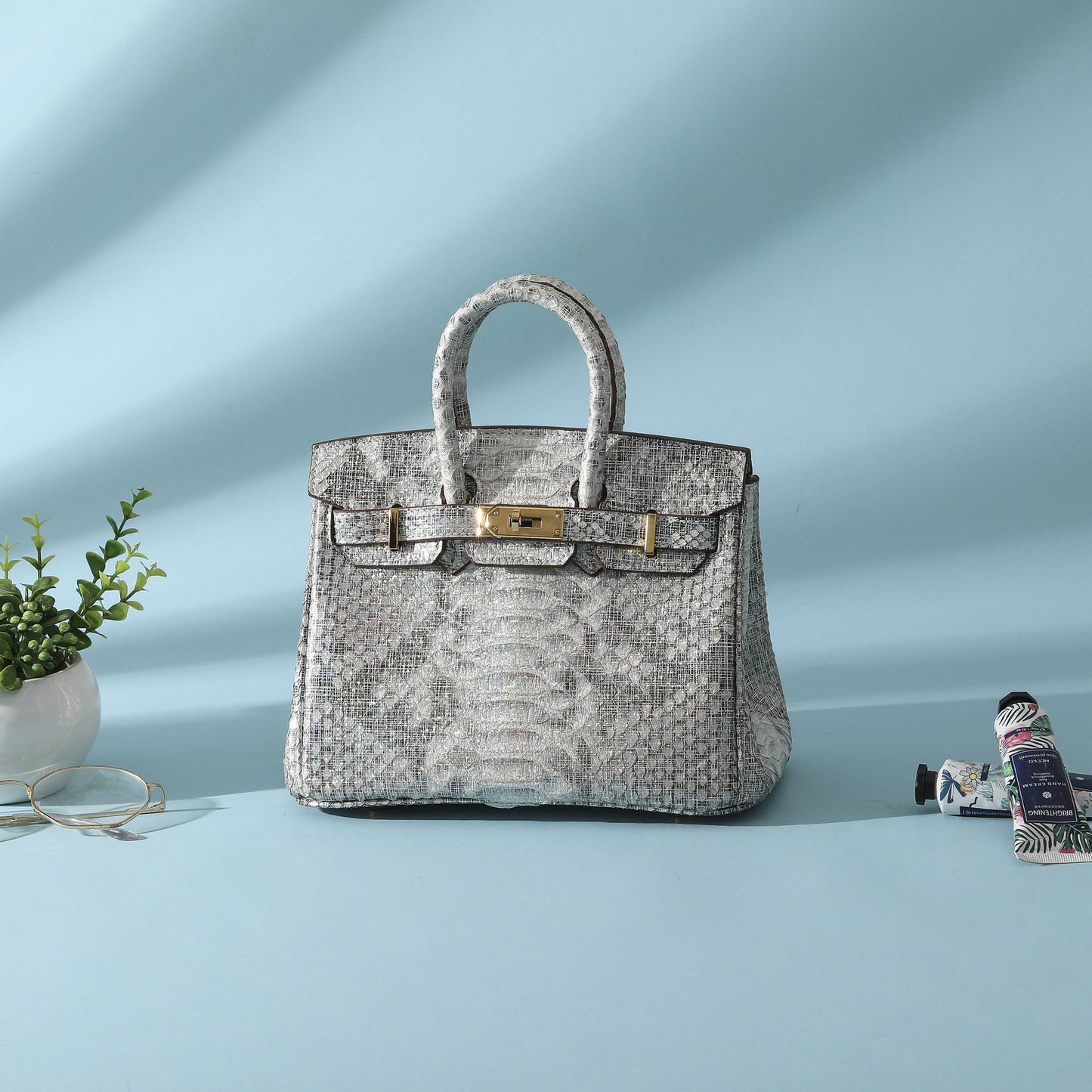 20cm Python Leather Women's Crossbody Bag