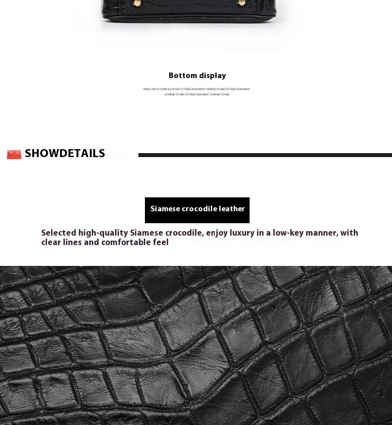 Fashion 2025 Crocodile Texture Lady Small Purse Genuine Leather Single Strap Bag