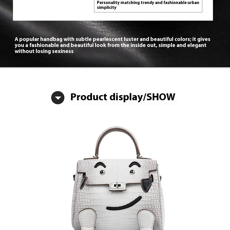 2025 New Smile Millennium Kelly Crocodile Himalayan White Handcrafted Crossbody Bag