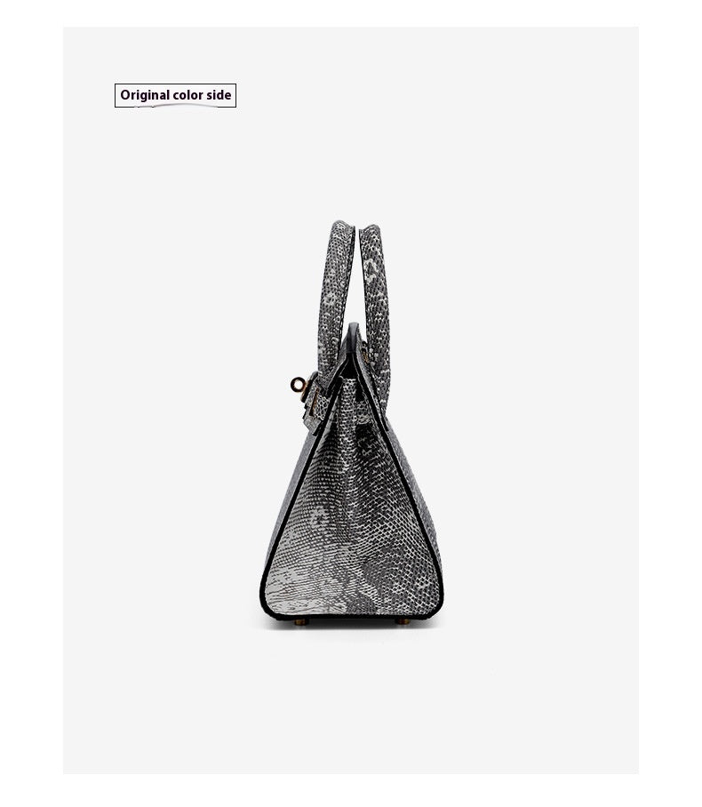 2025 Handmade Lizard Skin Women's Leather Tote Bag Platinum Classic Bag Large Capacity Shoulder Bag Crossbody Bag