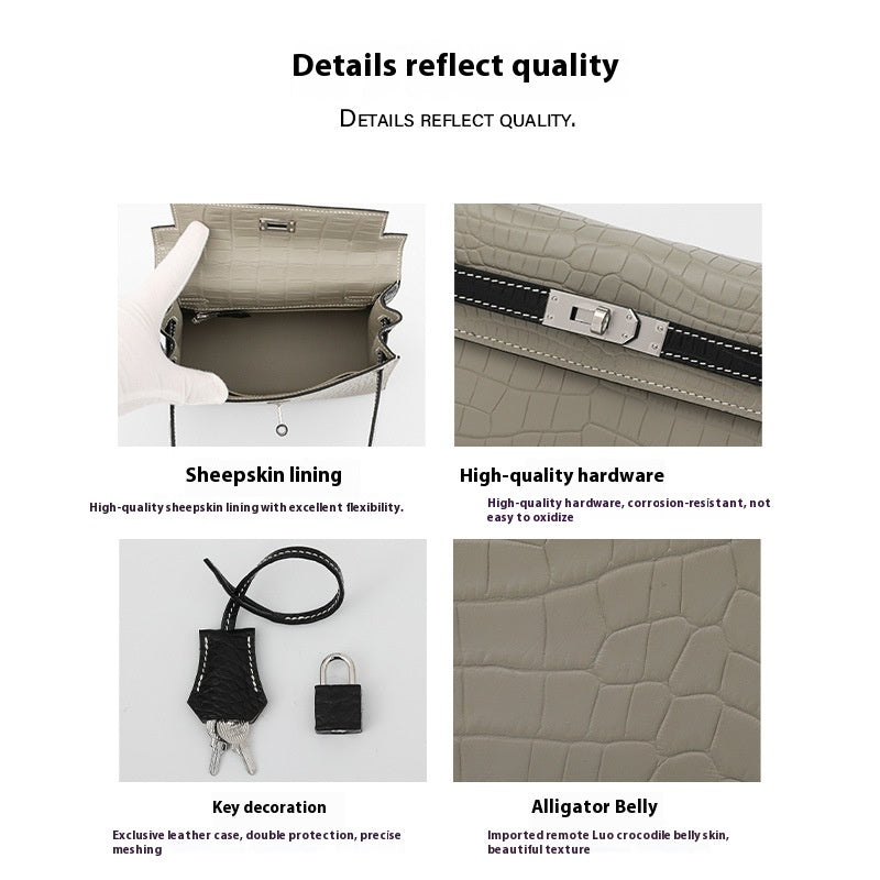 Elegant 2025 Siamese Crocodile Leather Kelly II Handbag for Women