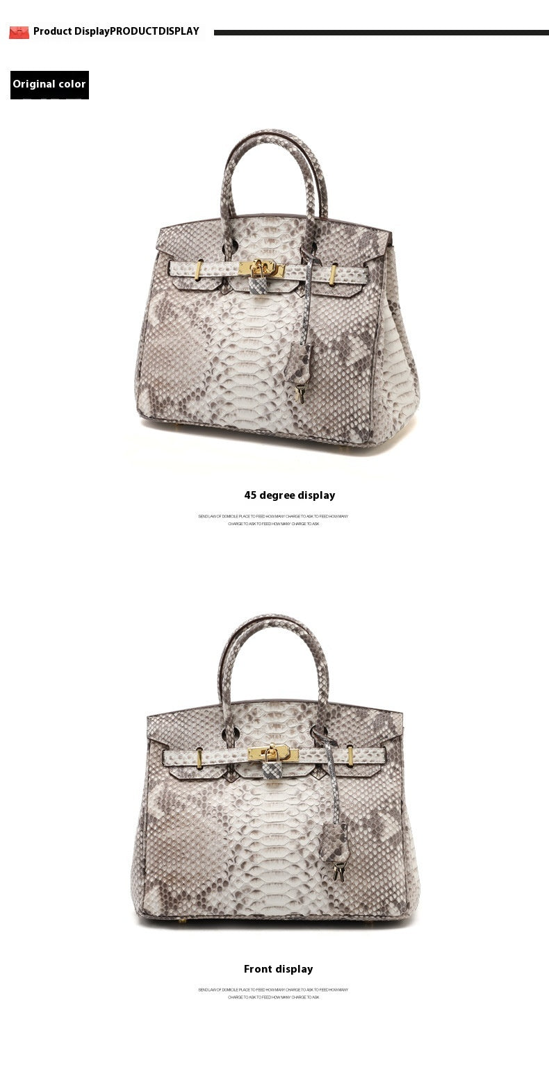 2025 Luxury Python Leather Birkin 30 Tote – Genuine Leather Designer Handbag for Women, Fashionable Casual Chic Top Handle Bag