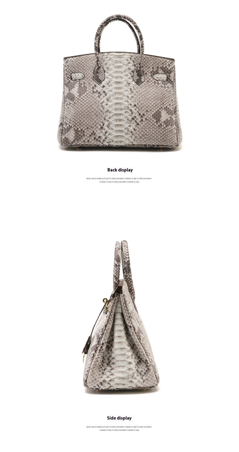 2025 Luxury Python Leather Birkin 30 Tote – Genuine Leather Designer Handbag for Women, Fashionable Casual Chic Top Handle Bag