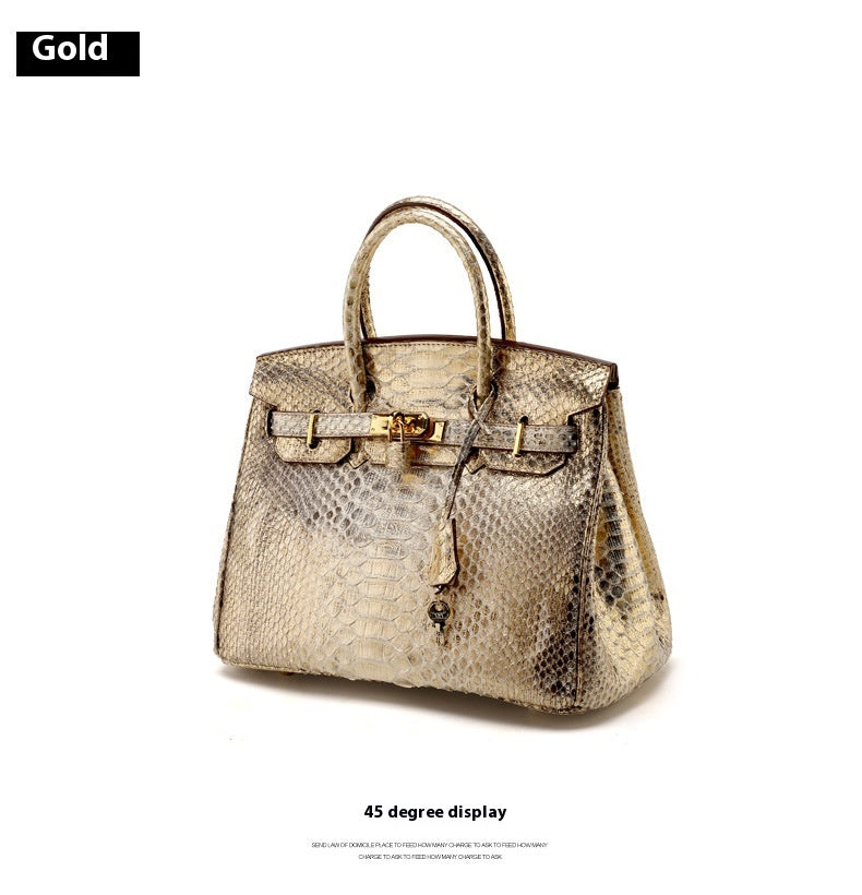 2025 Luxury Python Leather Birkin 30 Tote – Genuine Leather Designer Handbag for Women, Fashionable Casual Chic Top Handle Bag