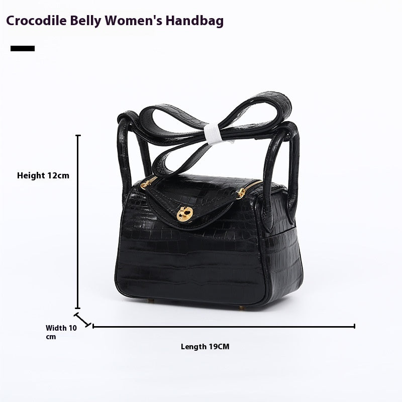 Fashion 2025 Crocodile Texture Lady Small Purse Genuine Leather Single Strap Bag