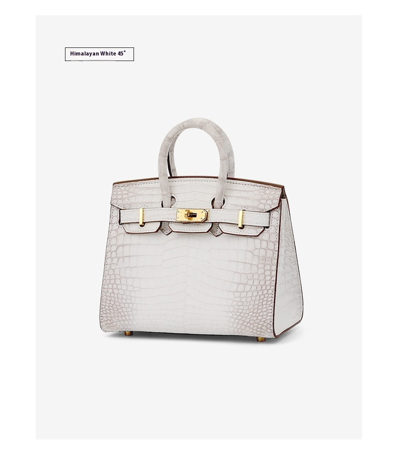Luxurious 2025 Crocodile Belly Leather Handbag BK20 Platinum Tote Elegant Large Size