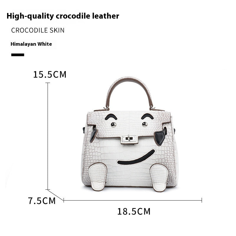 2025 New Smile Millennium Kelly Crocodile Himalayan White Handcrafted Crossbody Bag