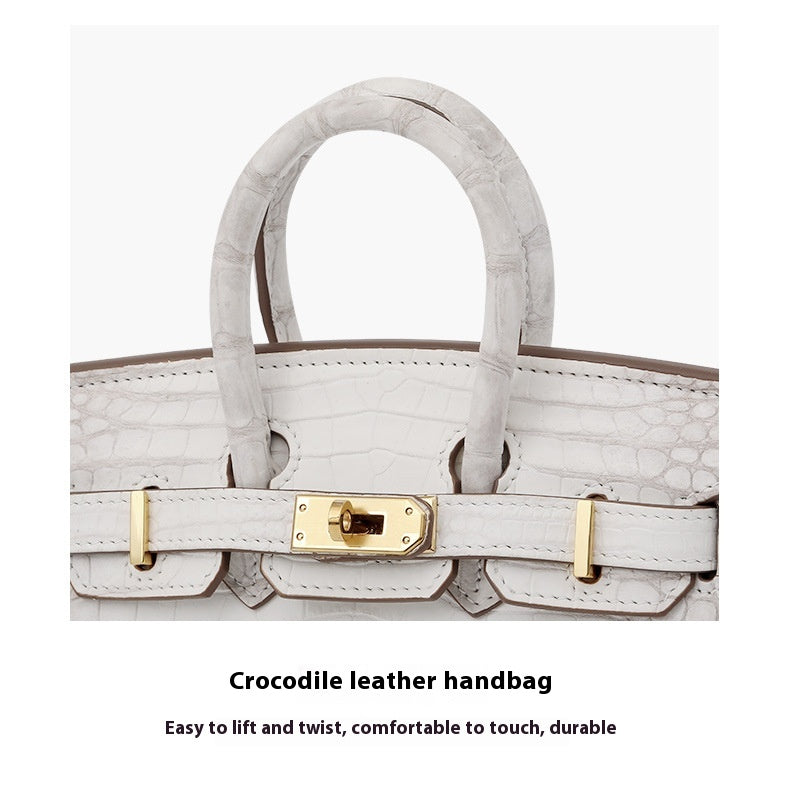 Luxurious 2025 Crocodile Belly Leather Handbag BK20 Platinum Tote Elegant Large Size