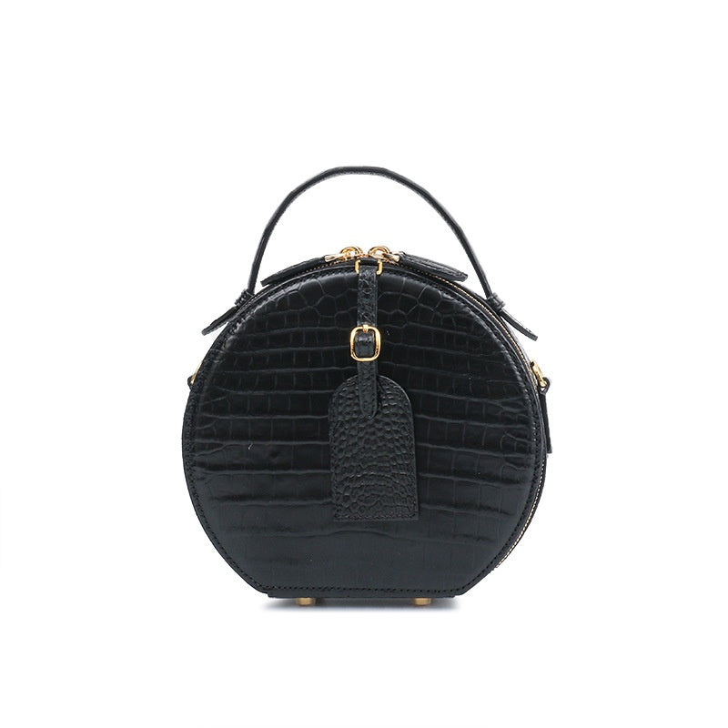2025 Trendy High End Siamese Crocodile Leather Small Circle Bag