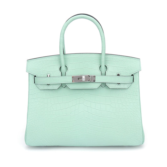 Matte Crocodile Leather Hand-Sewn Handbag