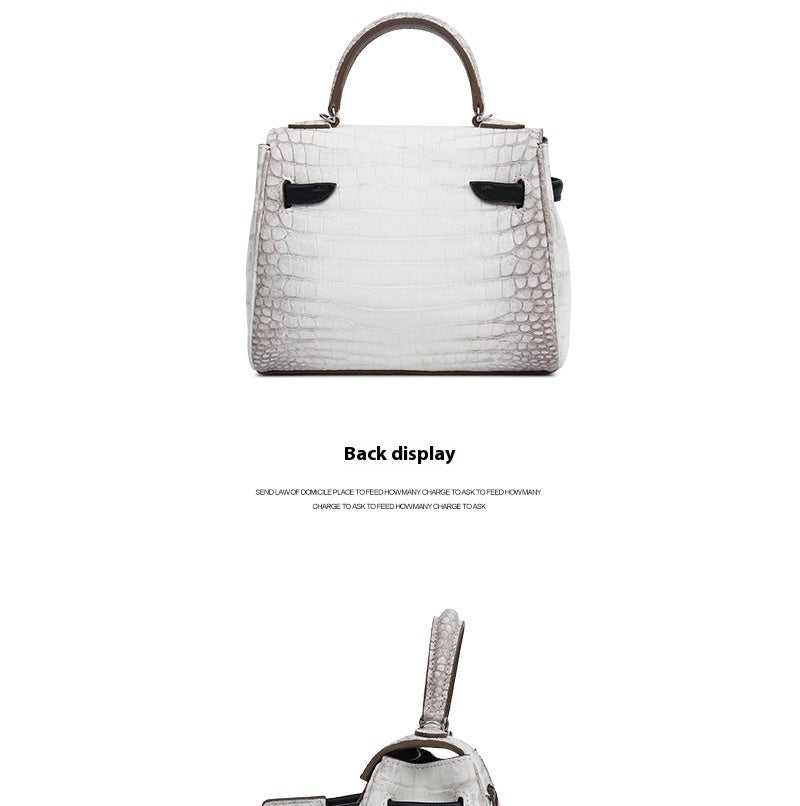 2025 New Smile Millennium Kelly Crocodile Himalayan White Handcrafted Crossbody Bag