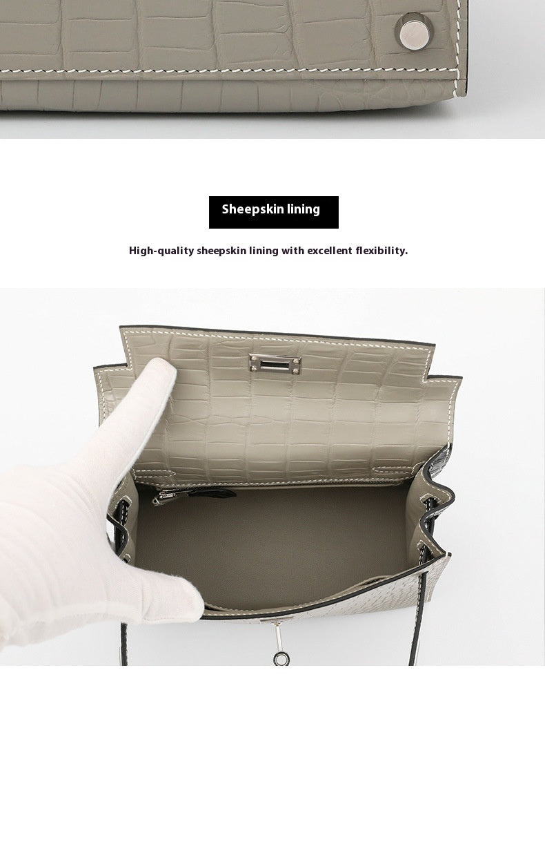Elegant 2025 Siamese Crocodile Leather Kelly II Handbag for Women