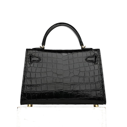 19cm Kelly II Siamese Crocodile Belly Women's Handbag