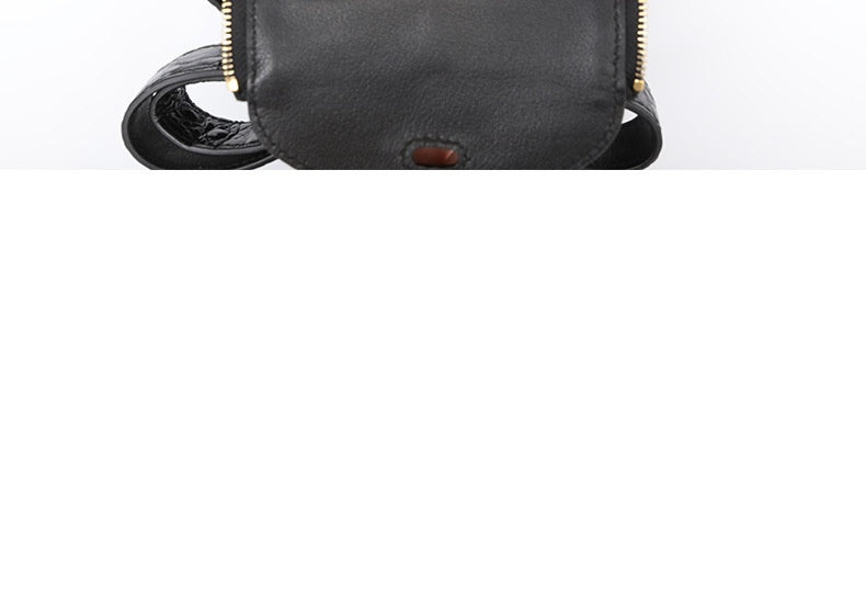 Fashion 2025 Crocodile Texture Lady Small Purse Genuine Leather Single Strap Bag