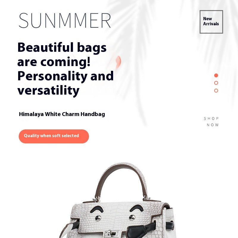 2025 New Smile Millennium Kelly Crocodile Himalayan White Handcrafted Crossbody Bag