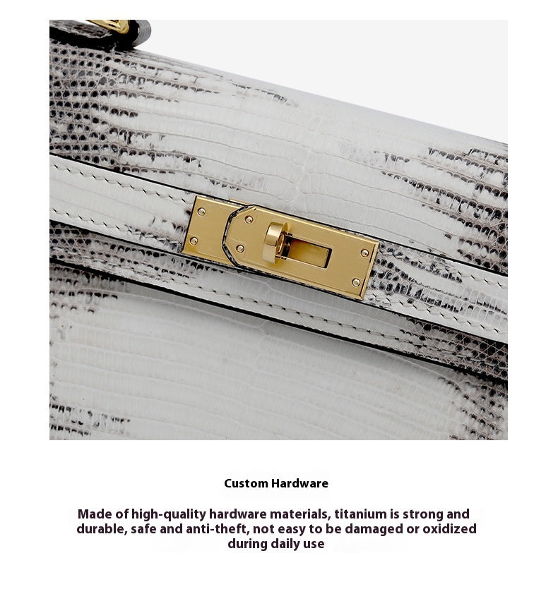 2025 Fashionable Lizard Skin Lady Crossbody Bag Small Genuine Leather