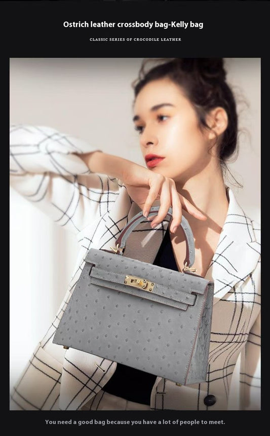 Ostrich Leather Kelly Small Purse