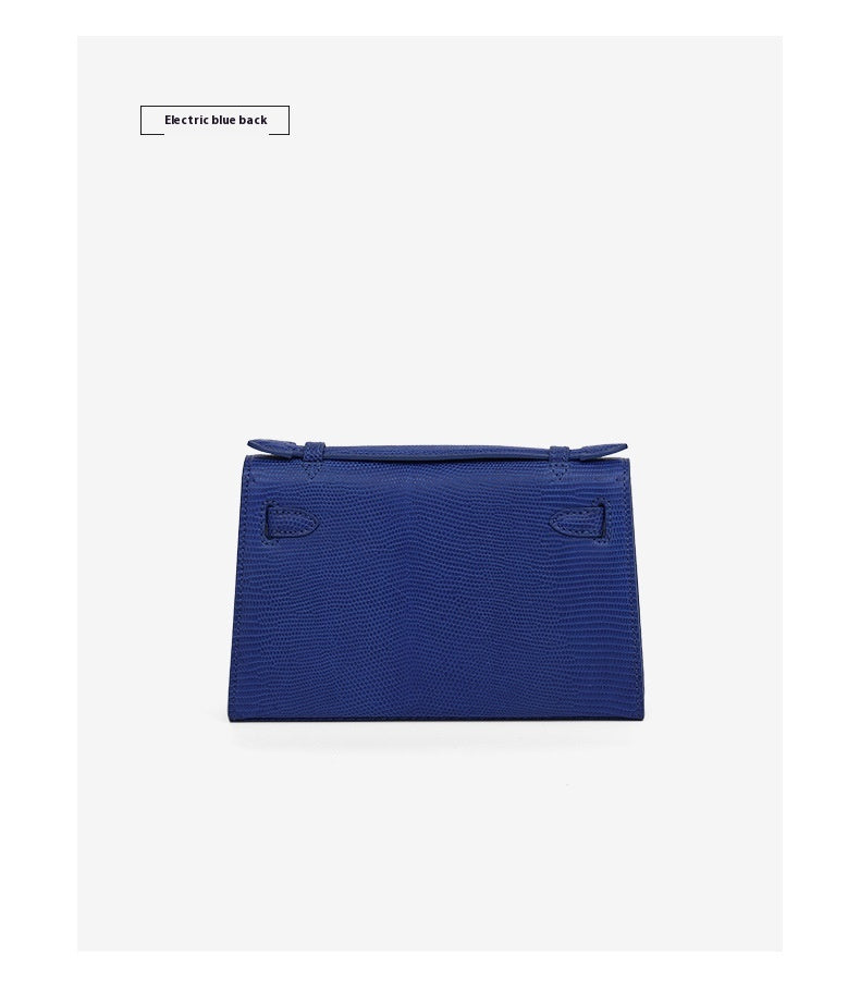 2025New lizard skin women's bag22cm First Generation Kelly Bag Single Shoulder Bag Genuine Leather Women's High-End Crossbody Bag