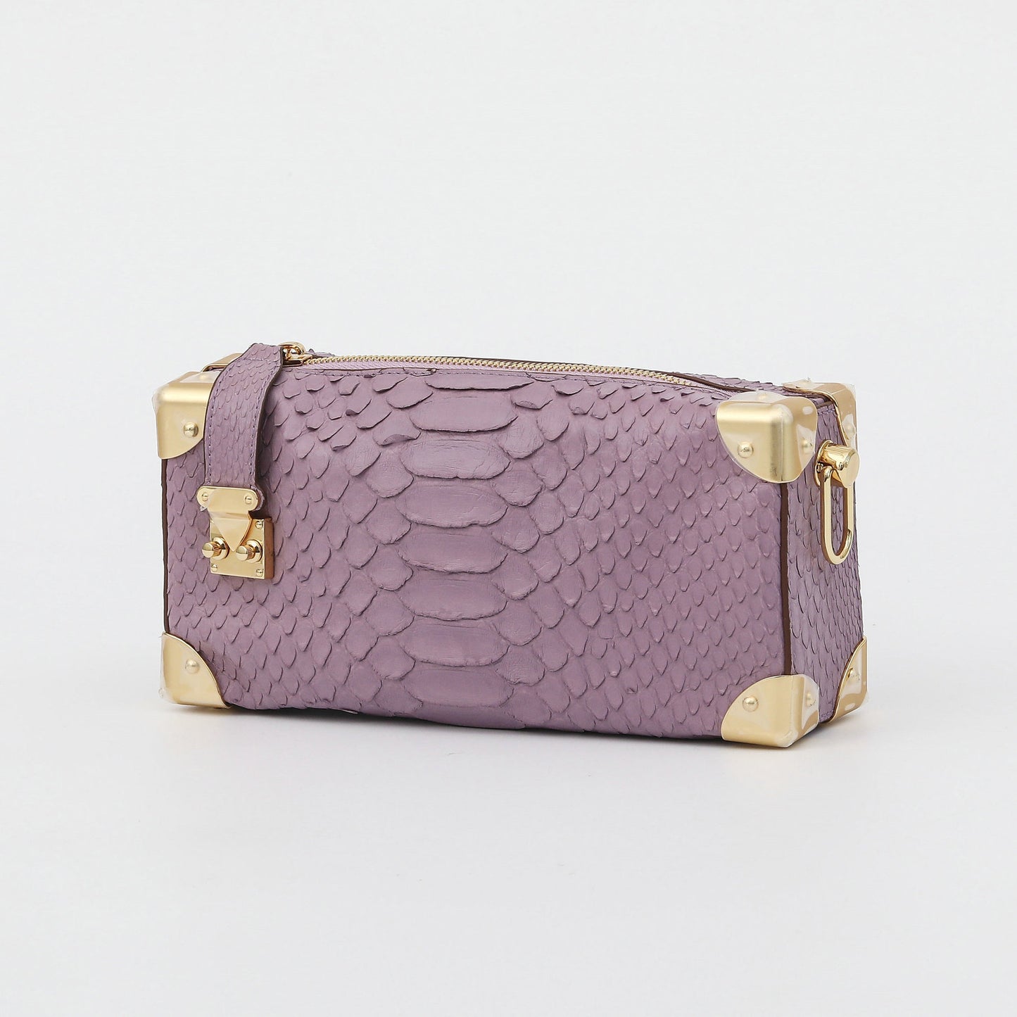 2025New Python Skin Women's Bag Genuine Leather Soft Box Bag High-end Feel Single Shoulder Crossbody Bag Women's Underarm Small Square Bag