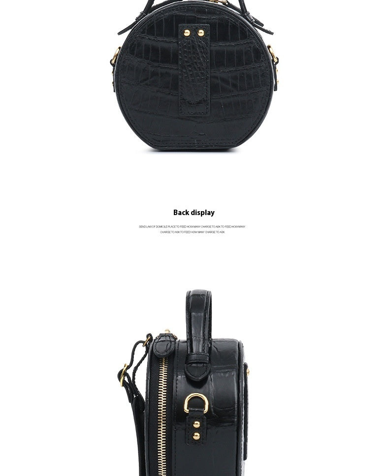 2025 Trendy High End Siamese Crocodile Leather Small Circle Bag