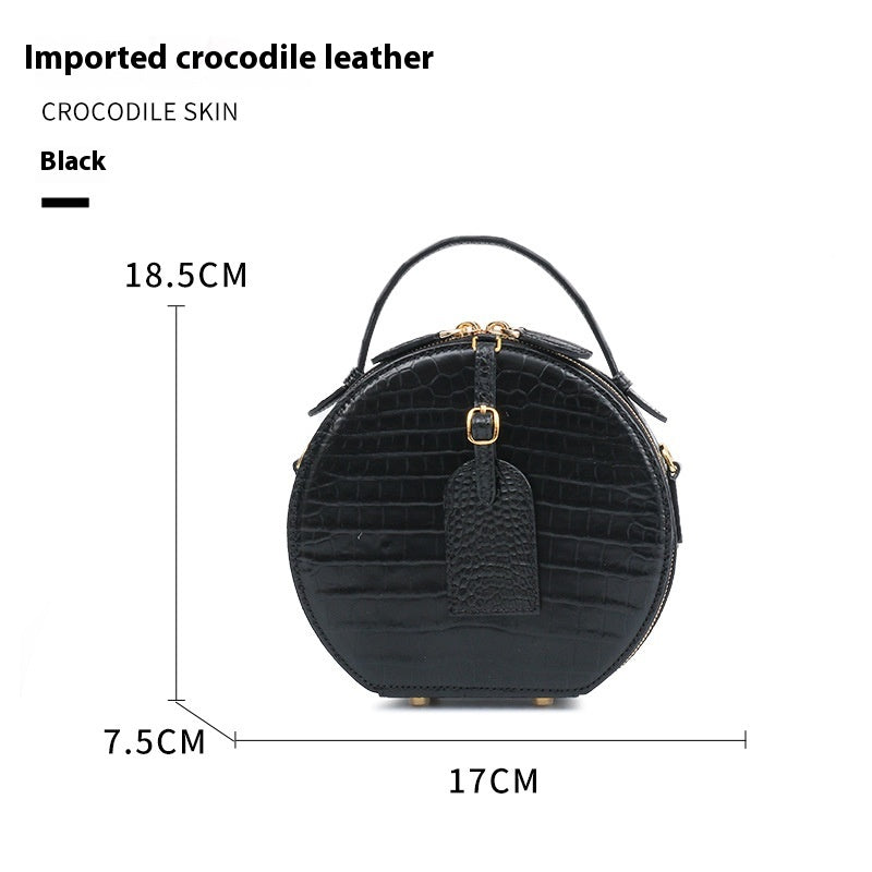 2025 Trendy High End Siamese Crocodile Leather Small Circle Bag