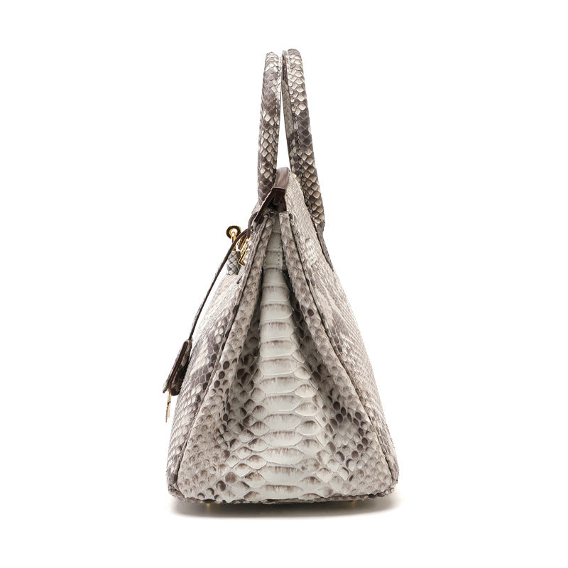 2025 Luxury Python Leather Birkin 30 Tote – Genuine Leather Designer Handbag for Women, Fashionable Casual Chic Top Handle Bag
