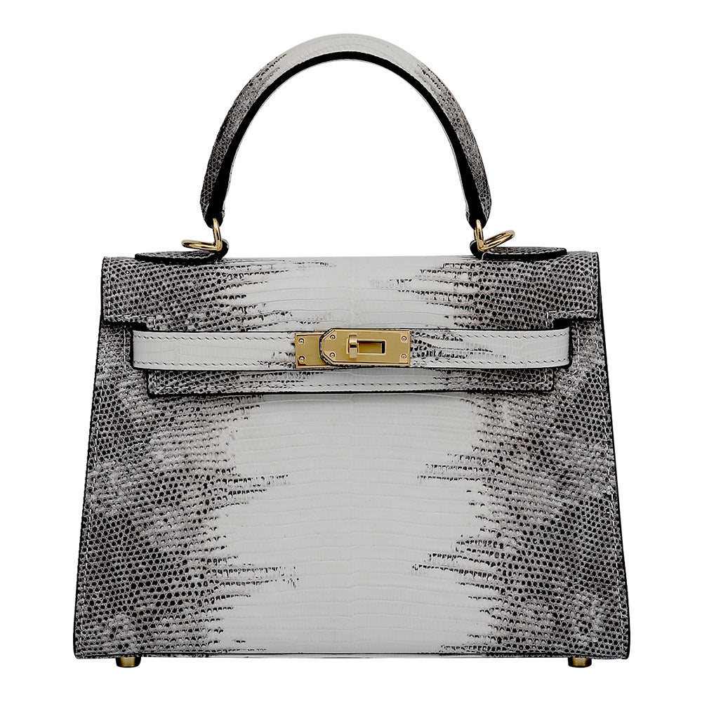 2025 Fashionable Lizard Skin Lady Crossbody Bag Small Genuine Leather