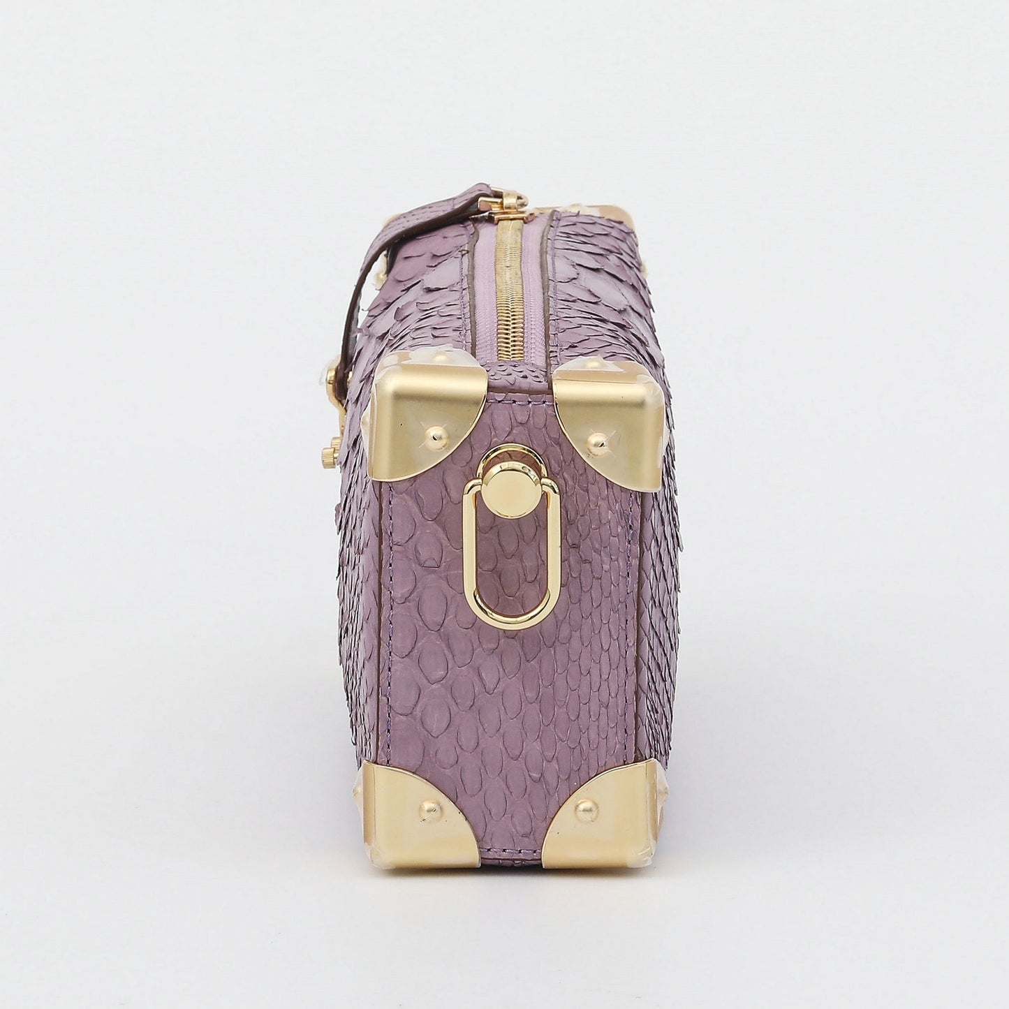 2025New Python Skin Women's Bag Genuine Leather Soft Box Bag High-end Feel Single Shoulder Crossbody Bag Women's Underarm Small Square Bag