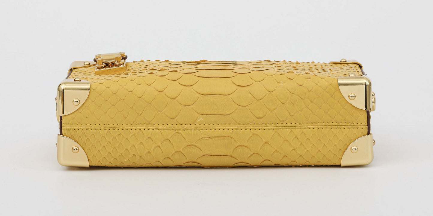 2025New Python Skin Women's Bag Genuine Leather Soft Box Bag High-end Feel Single Shoulder Crossbody Bag Women's Underarm Small Square Bag