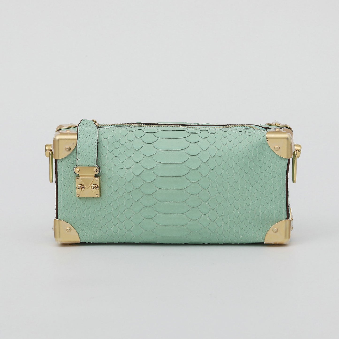 2025New Python Skin Women's Bag Genuine Leather Soft Box Bag High-end Feel Single Shoulder Crossbody Bag Women's Underarm Small Square Bag