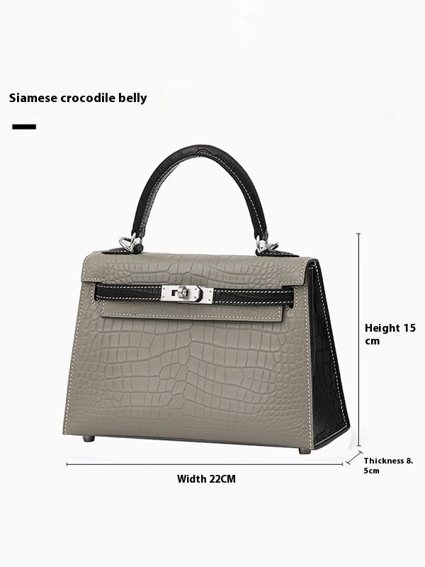 Elegant 2025 Siamese Crocodile Leather Kelly II Handbag for Women
