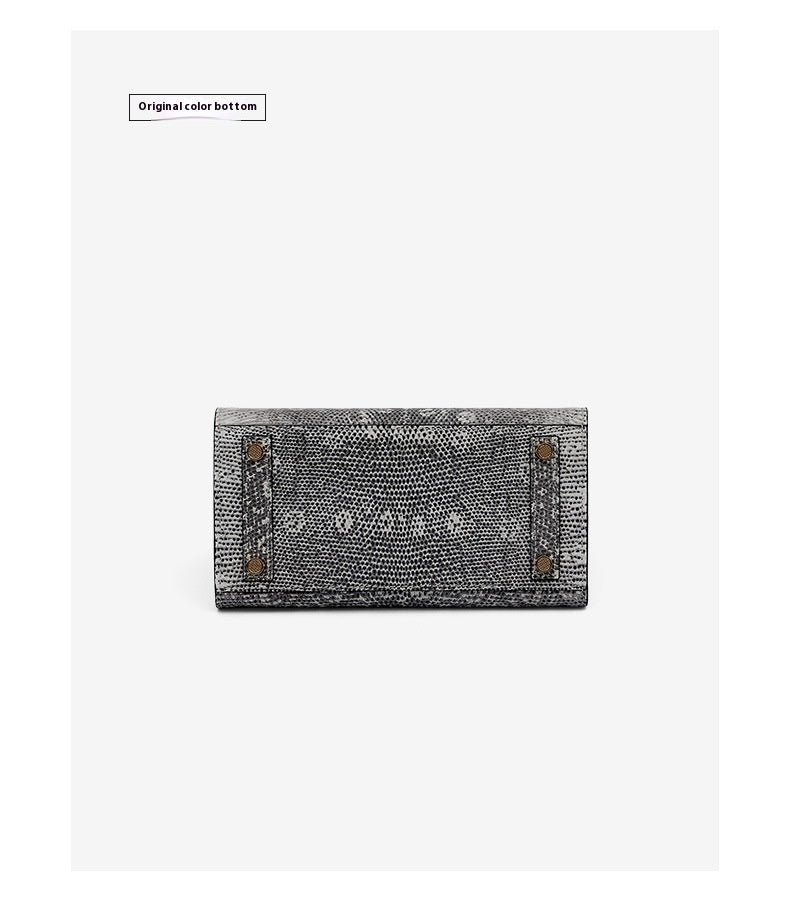 2025 Handmade Lizard Skin Women's Leather Tote Bag Platinum Classic Bag Large Capacity Shoulder Bag Crossbody Bag