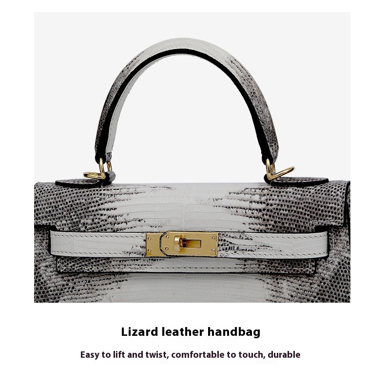 2025 Fashionable Lizard Skin Lady Crossbody Bag Small Genuine Leather