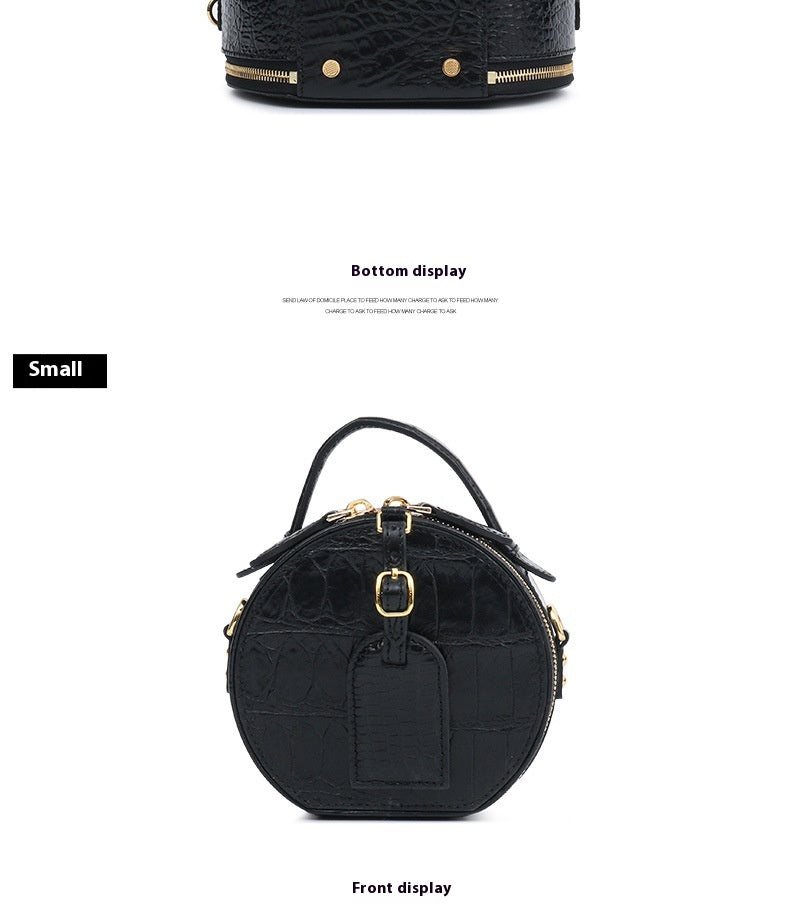2025 Trendy High End Siamese Crocodile Leather Small Circle Bag