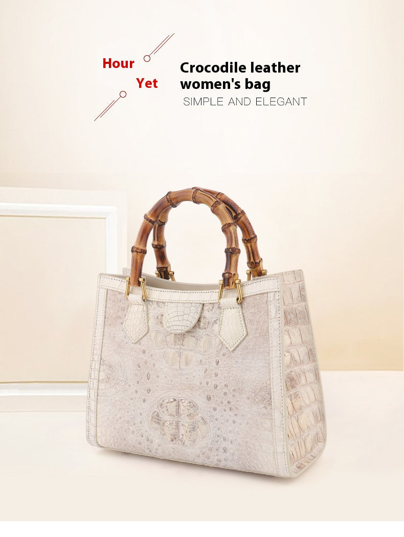 Himalayan White Women's Bamboo Joint Handbag