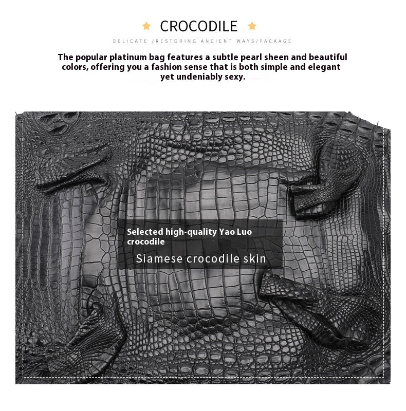 2025 New Matte Crocodile Leather Handbag Hand-Sewn Wax Thread ThirtyThat's allInspired Platinum Bag for Women