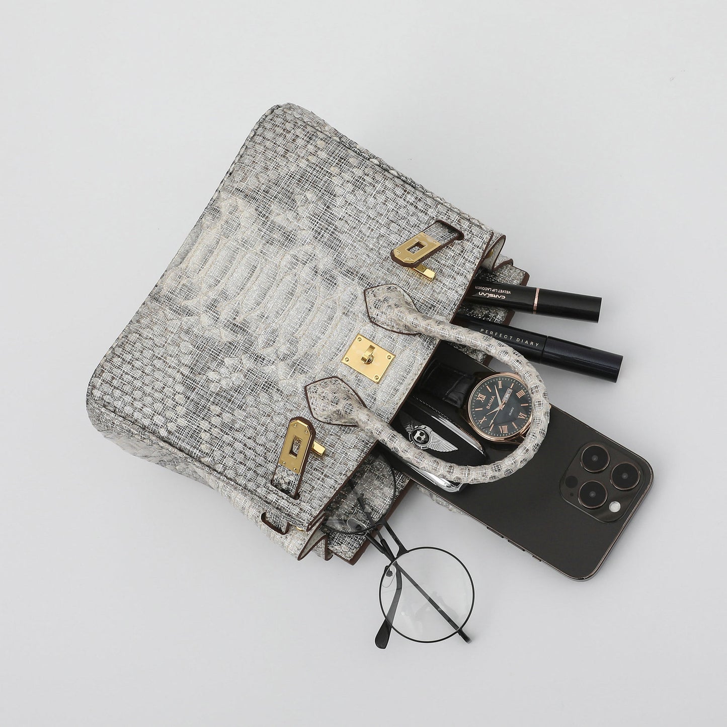 20cm Python Leather Women's Crossbody Bag