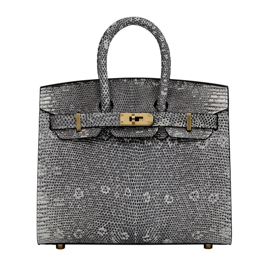 2025 Handmade Lizard Skin Women's Leather Tote Bag Platinum Classic Bag Large Capacity Shoulder Bag Crossbody Bag