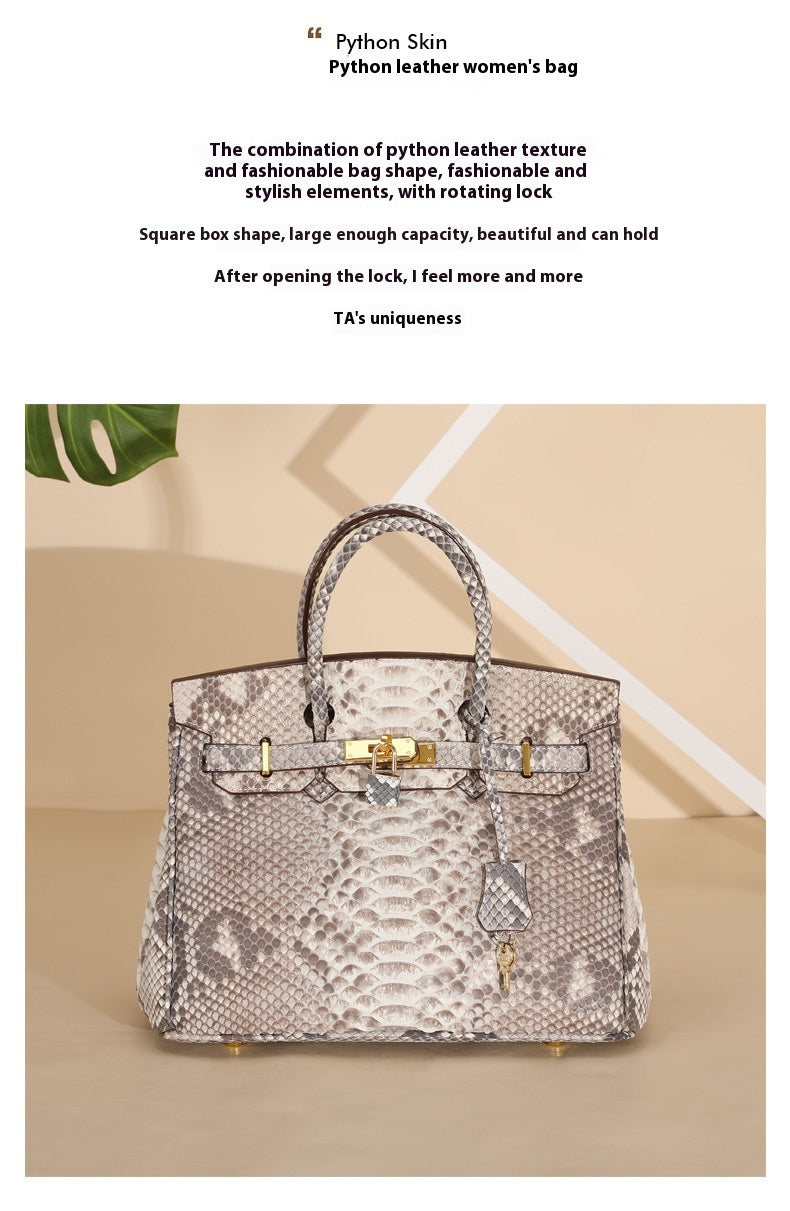 2025 Luxury Python Leather Birkin 30 Tote – Genuine Leather Designer Handbag for Women, Fashionable Casual Chic Top Handle Bag
