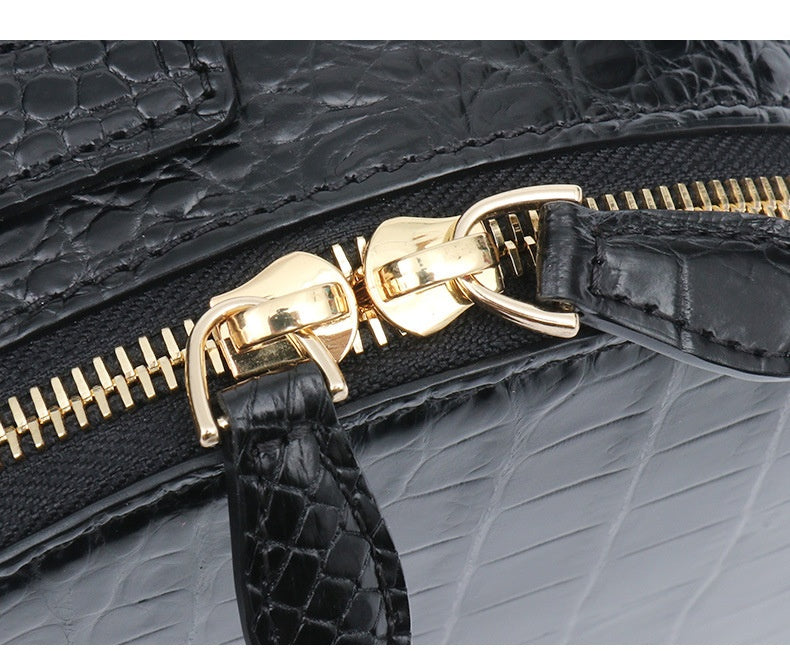 2025 Trendy High End Siamese Crocodile Leather Small Circle Bag