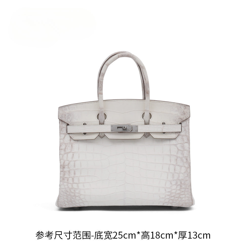 Luxurious 2025 Crocodile Belly Leather Handbag BK20 Platinum Tote Elegant Large Size