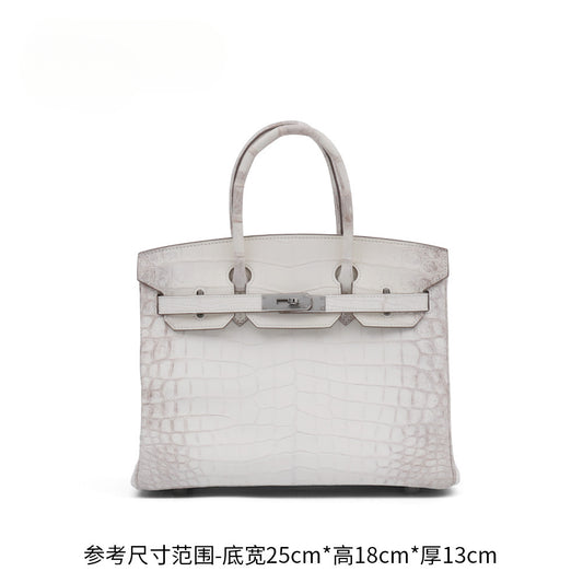 Luxurious 2025 Crocodile Belly Leather Handbag BK20 Platinum Tote Elegant Large Size
