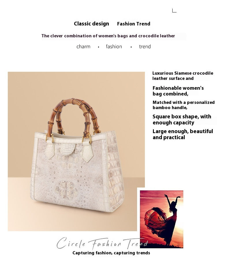 Himalayan White Women's Bamboo Joint Handbag