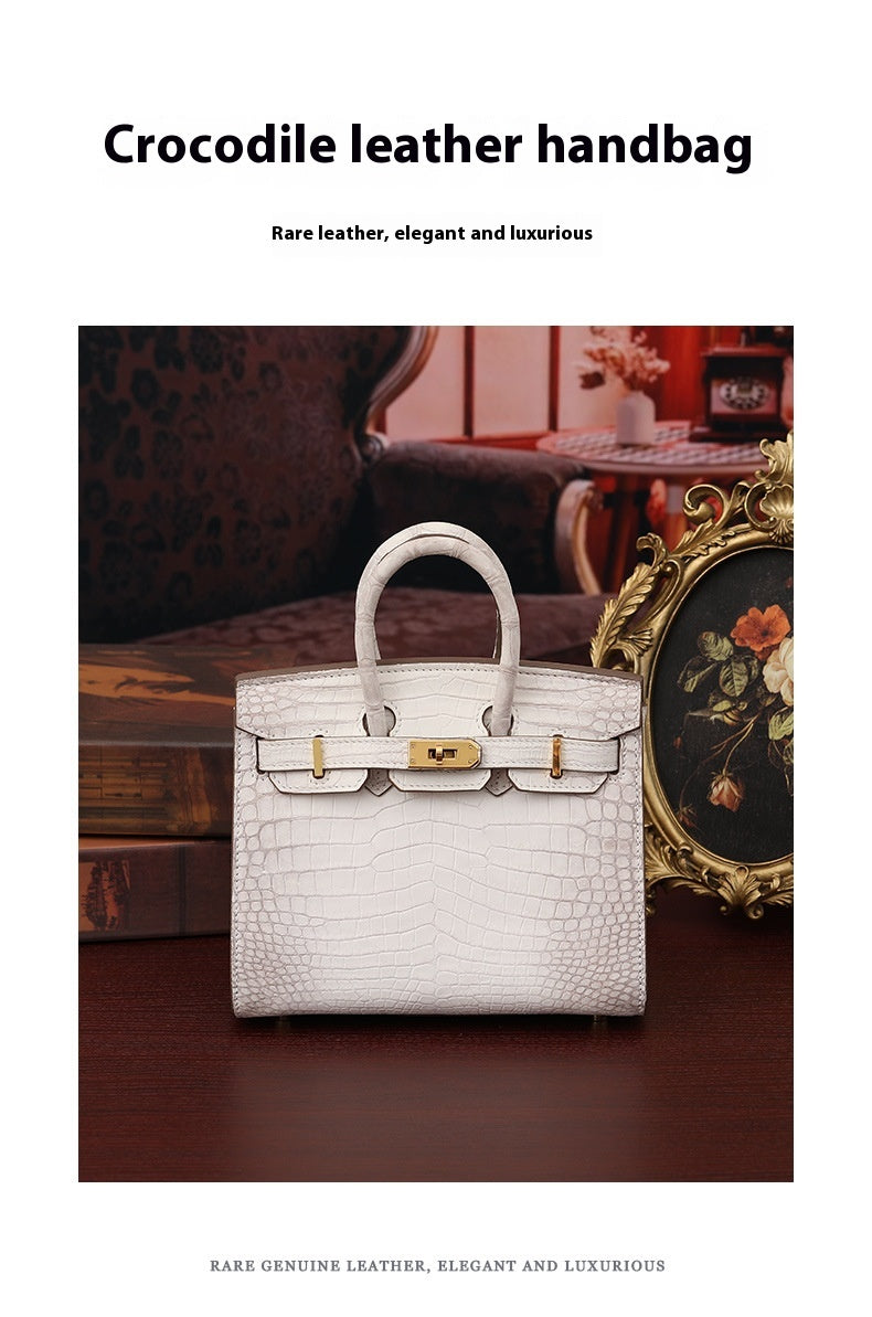 Luxurious 2025 Crocodile Belly Leather Handbag BK20 Platinum Tote Elegant Large Size